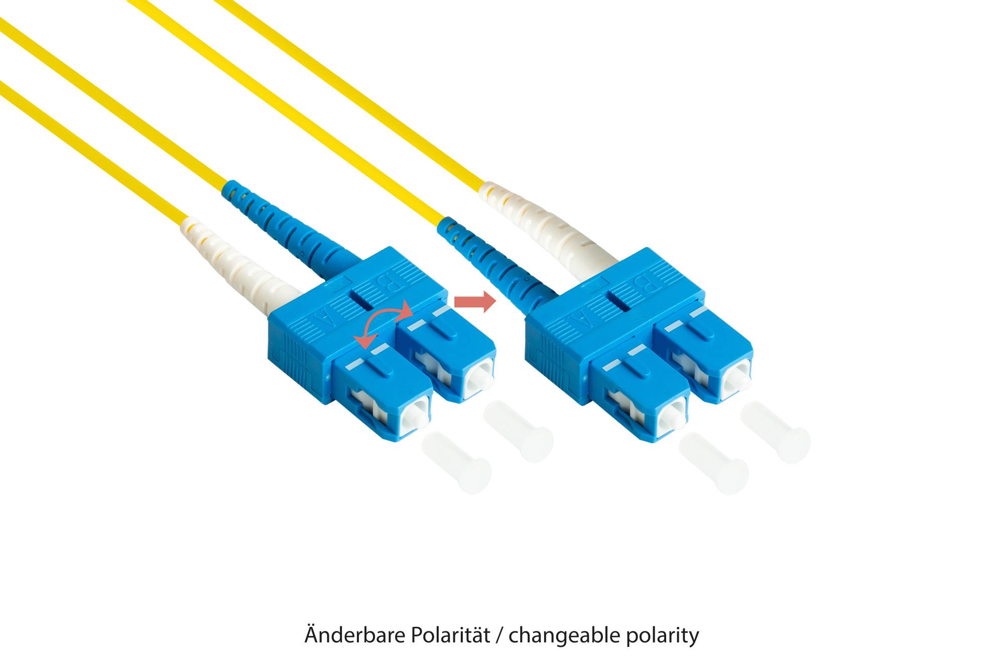 Patchkabel LWL Duplex OS2 (Singlemode, 9/125) LC/SC, LSZH, austauschbare Polarität, 30m, Good Connections®-3