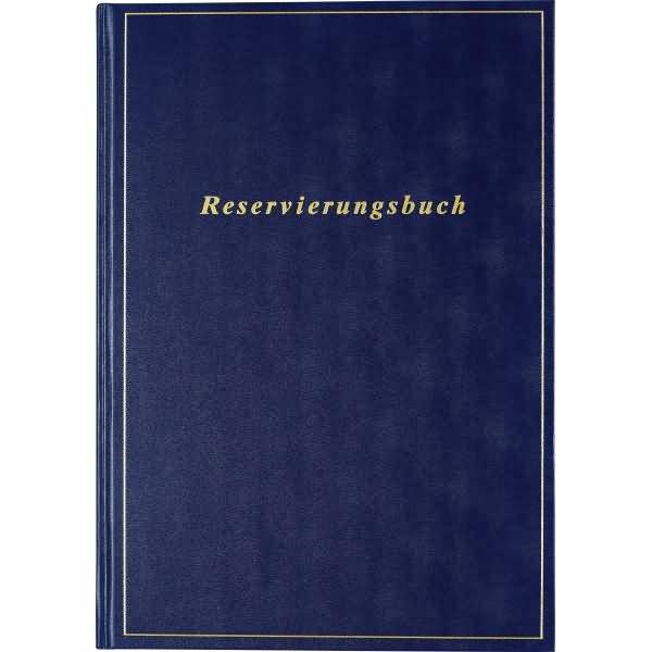Buchkalender Reservierung A4 1 Tag/2 Seiten Balacron dunkelblau 2022-0