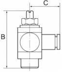 RIEGLER Verteiler »multifix«, schmale Ausführung, BG 1, G 1/4, mit 4 Abgängen: 3 x G 1/4 und 1 x G 1/8, Eingangsdruck ma-2