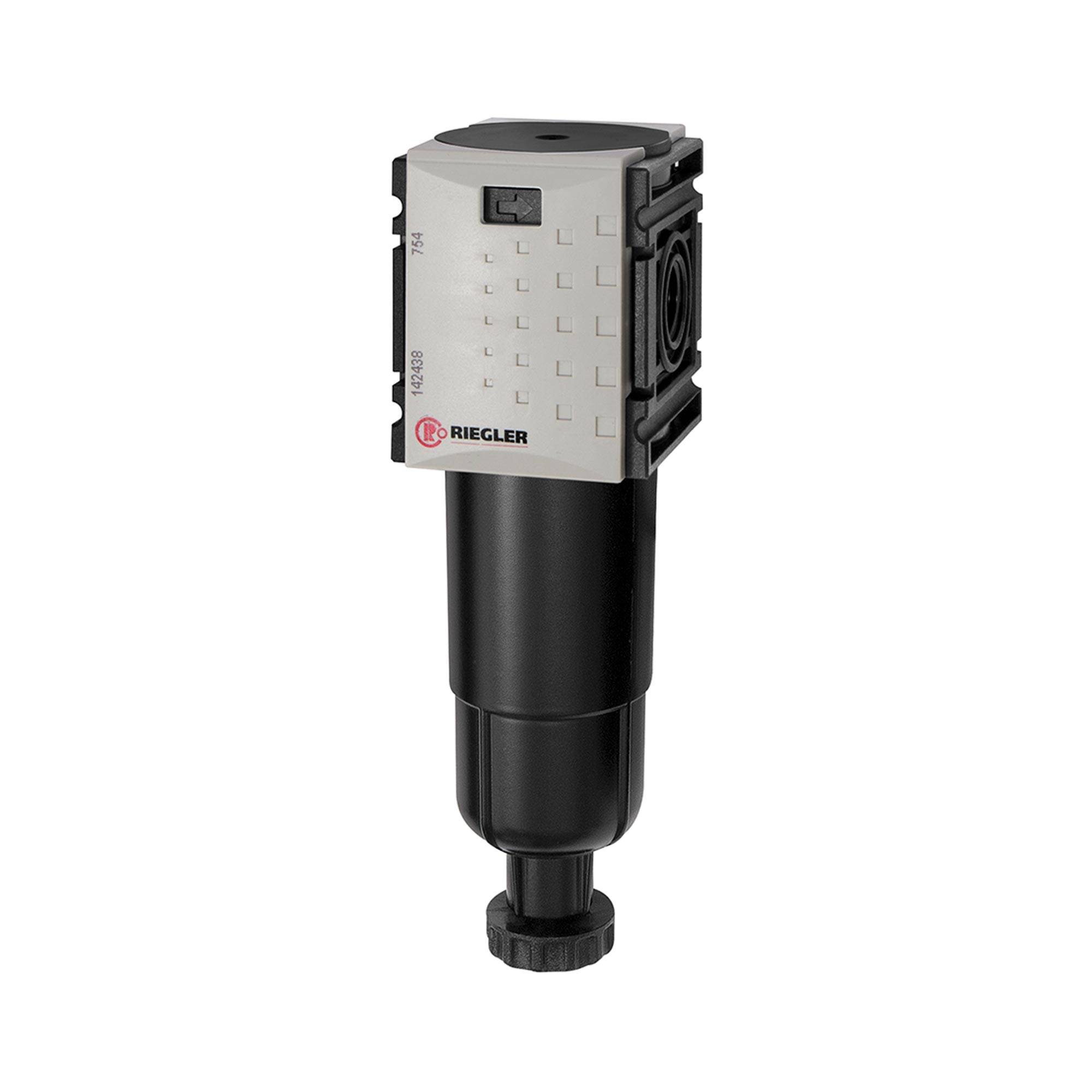 RIEGLER Filter »FUTURA-mini« mit Metallbehälter, 5 µm, BG 0, G 1/4, PE 1,5 - 12 bar, Temp. -10 °C bis 50 °C, Kondensatab-0