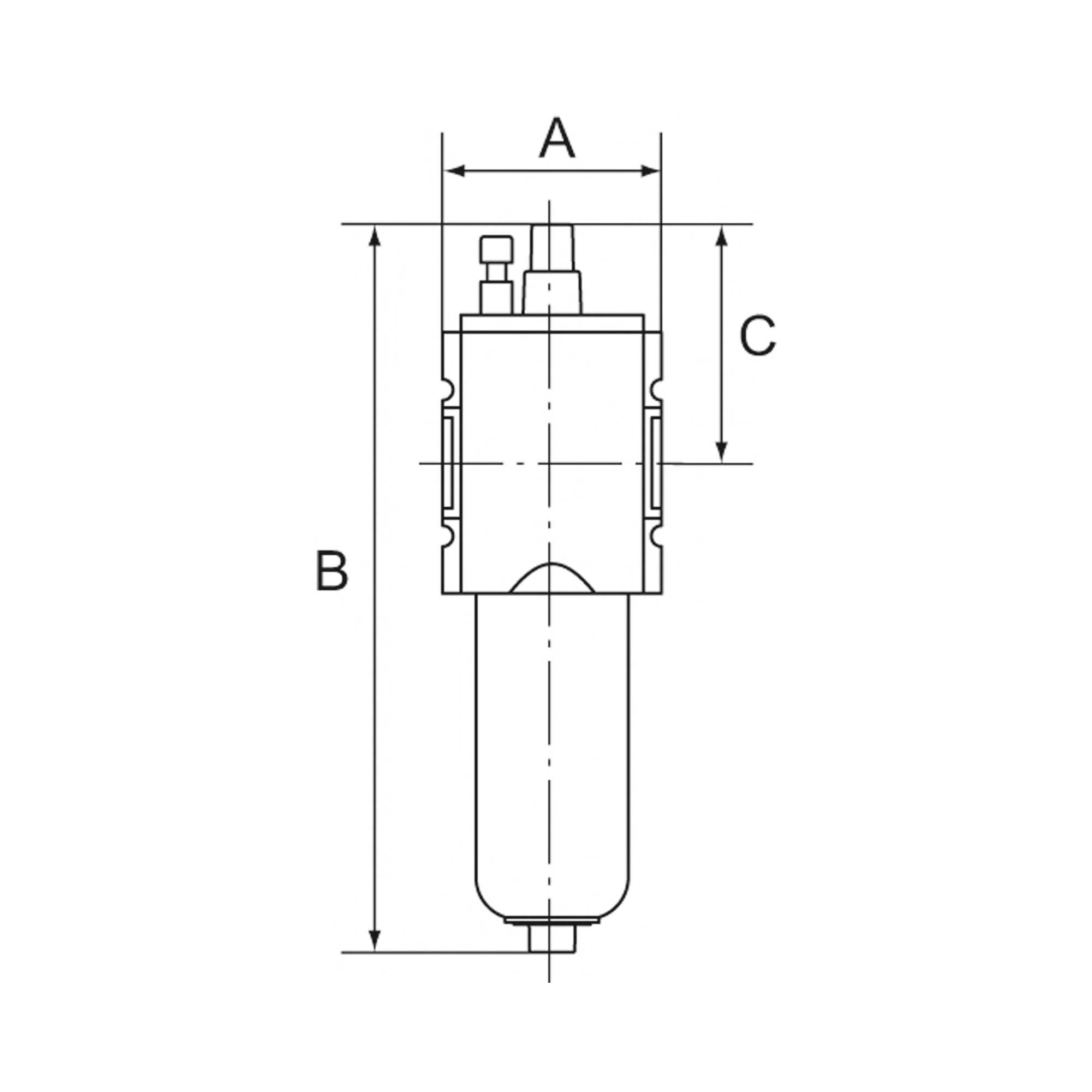 RIEGLER Nebelöler »FUTURA-mini« mit Metallbehälter, BG 0, G 1/4, Eingangsdruck max. 12 bar, Temp. -10 °C bis 50 °C. Neb-1