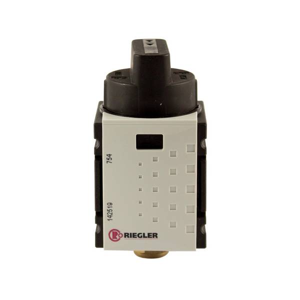 RIEGLER Kugelhahn 3/2-Wege »FUTURA-mini«, abschließbar, BG 0, G 1/4, Abluft G 1/4, Eingangsdruck max. 12 bar, Temp. -10