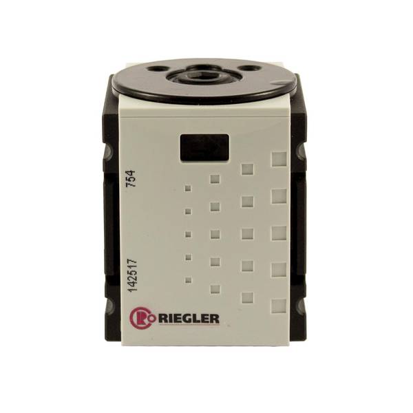 RIEGLER Verteiler »FUTURA-mini«, BG 0, G 1/4, Abgänge 2 x G 1/4, Eingangsdruck max. 12 bar, Temp. -10 °C bis 50 °C.