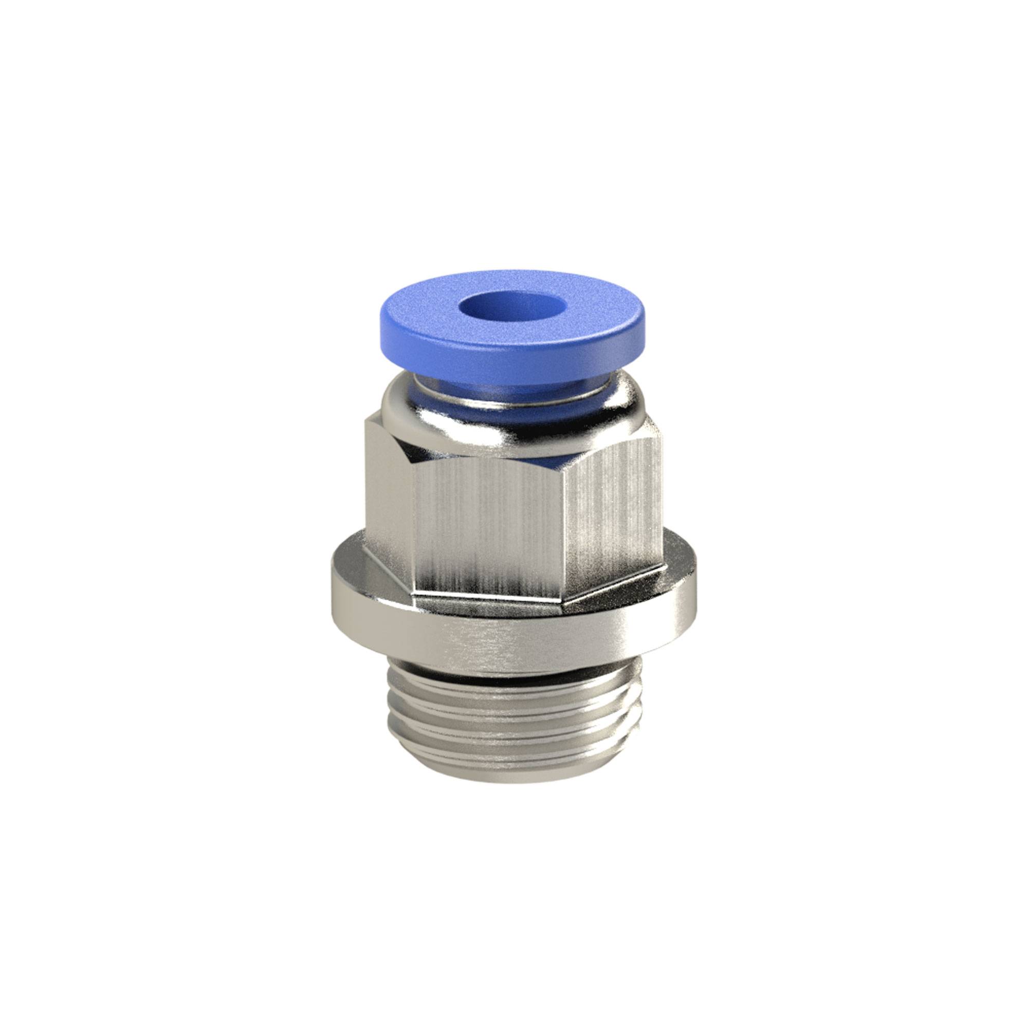 RIEGLER Gerade Steckverschraubung »Blaue Serie« mini, G 1/8 a., für Schlauch-Außen-Ø 6 mm, pmax 10 bar, Kunststoff/MS ve-0