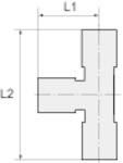RIEGLER T-Steckverschraubung, drehbar, L-Form, R 1/4 a., für Schlauch-Außen-Ø 12 mm, Arbeitsdruck -0,98 - 20 bar, Edelst-1
