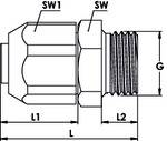 RIEGLER Einschraubverschraubung für PVC-Pneumatikschlauch 6x8,2, Aluminium/Kunststoff, Temp. -10 °C bis 70 °C, PN -0,95-1
