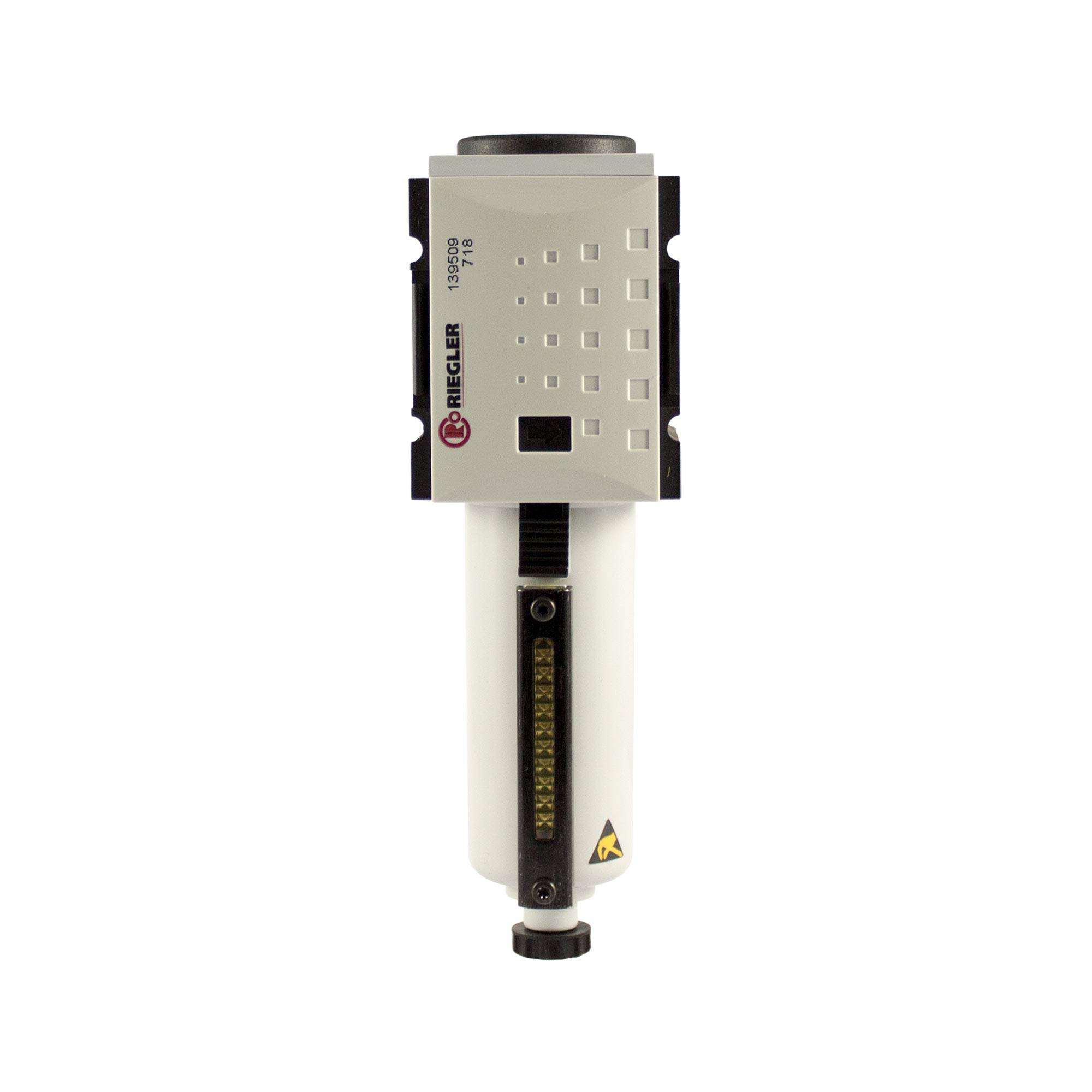RIEGLER Vorfilter »FUTURA«, Metallbehälter und Sichtrohr, 0,3 µm, BG 2, G 3/8, PE 1,5 - 16 bar, Temp. -10 °C bis 50 °C,-0