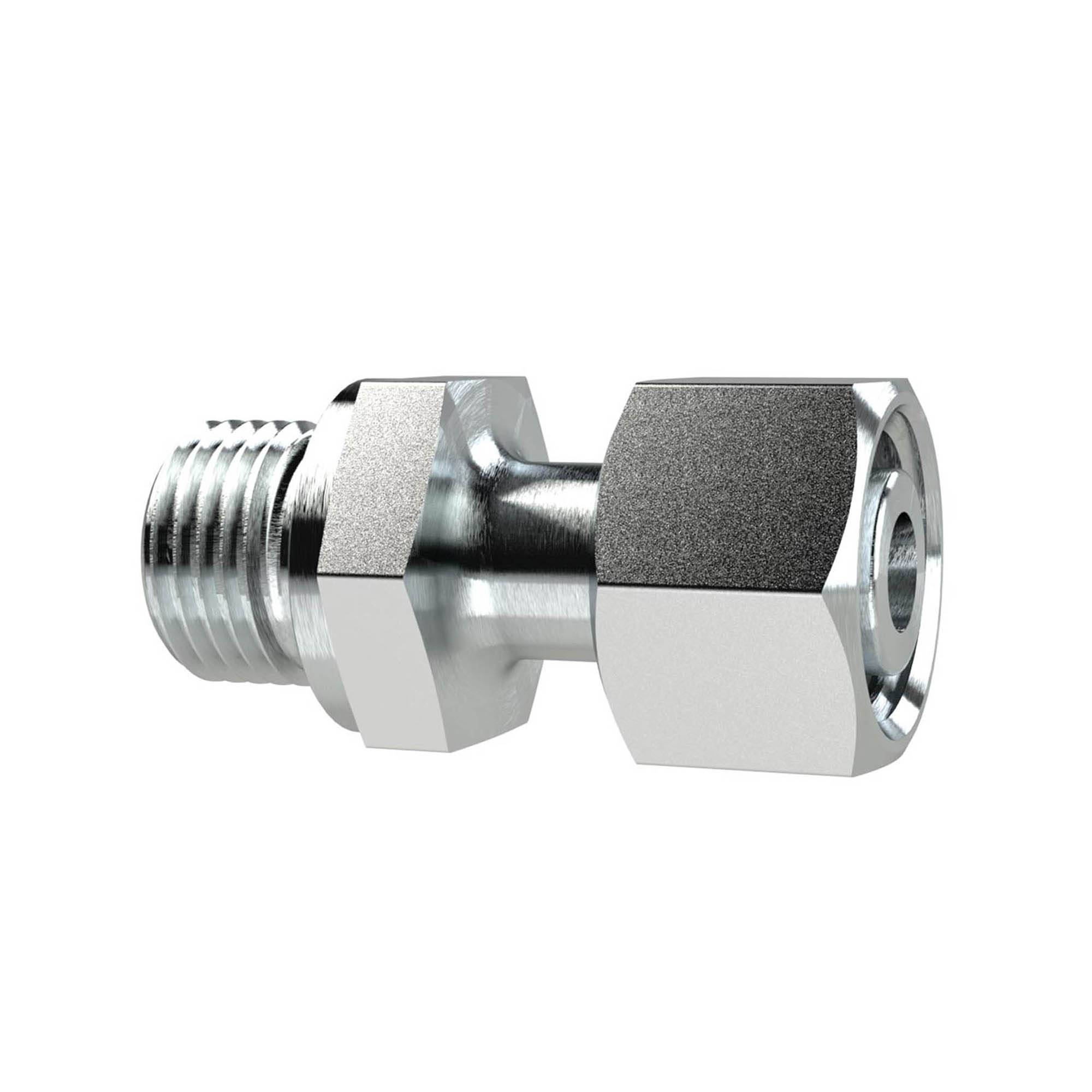 RIEGLER Einstellbare gerade Einschraubverschraubung, G 1/4 a., Rohr-Außen-Ø 12 mm, PN 315, SW1 19, SW2 22, Stahl verzink-0