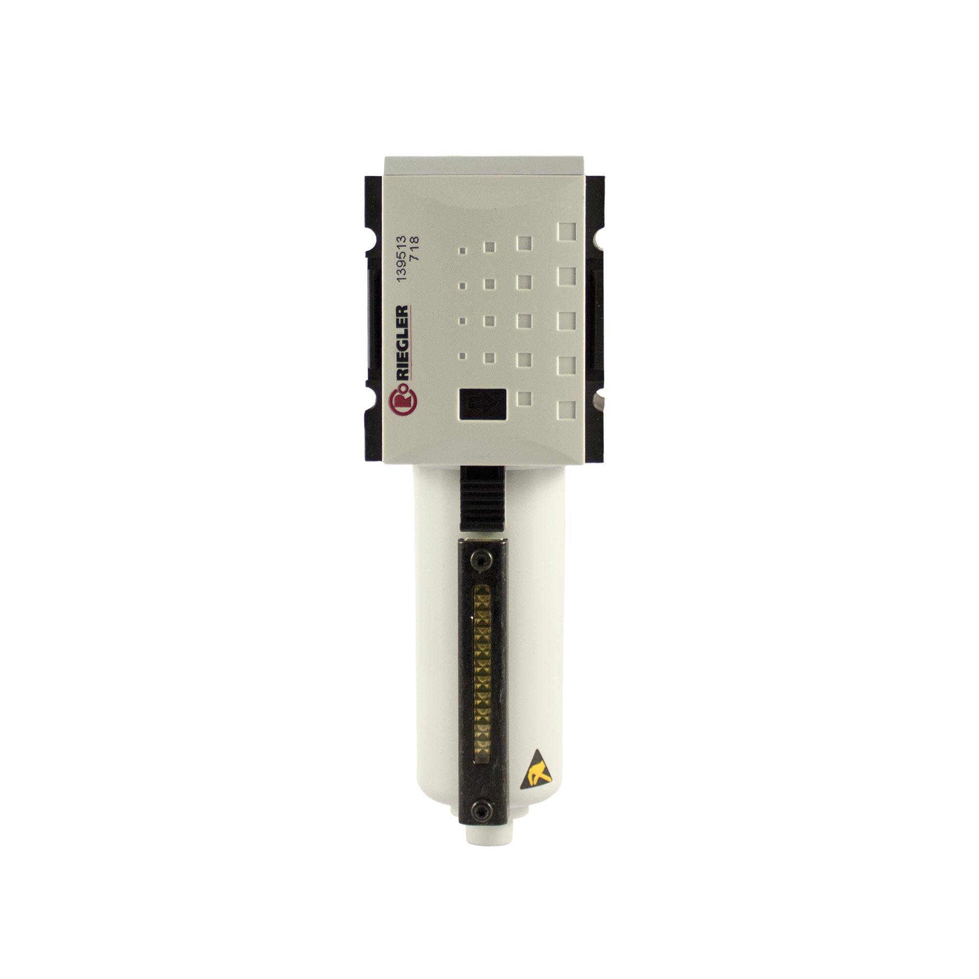 RIEGLER Aktivkohlefilter »FUTURA« mit Metallbehälter und Sichtrohr, 0,005 mg/m³, BG 1, G 3/8, PE 0 - 16 bar, Temp. -10 °-0