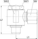 RIEGLER Schwenkbare Winkel-Verschraubung, M20x1,5 a., Rohr-Außen-Ø 14 mm, SW1 27, SW2 27, Betriebsdruck max. 400 bar, St-1