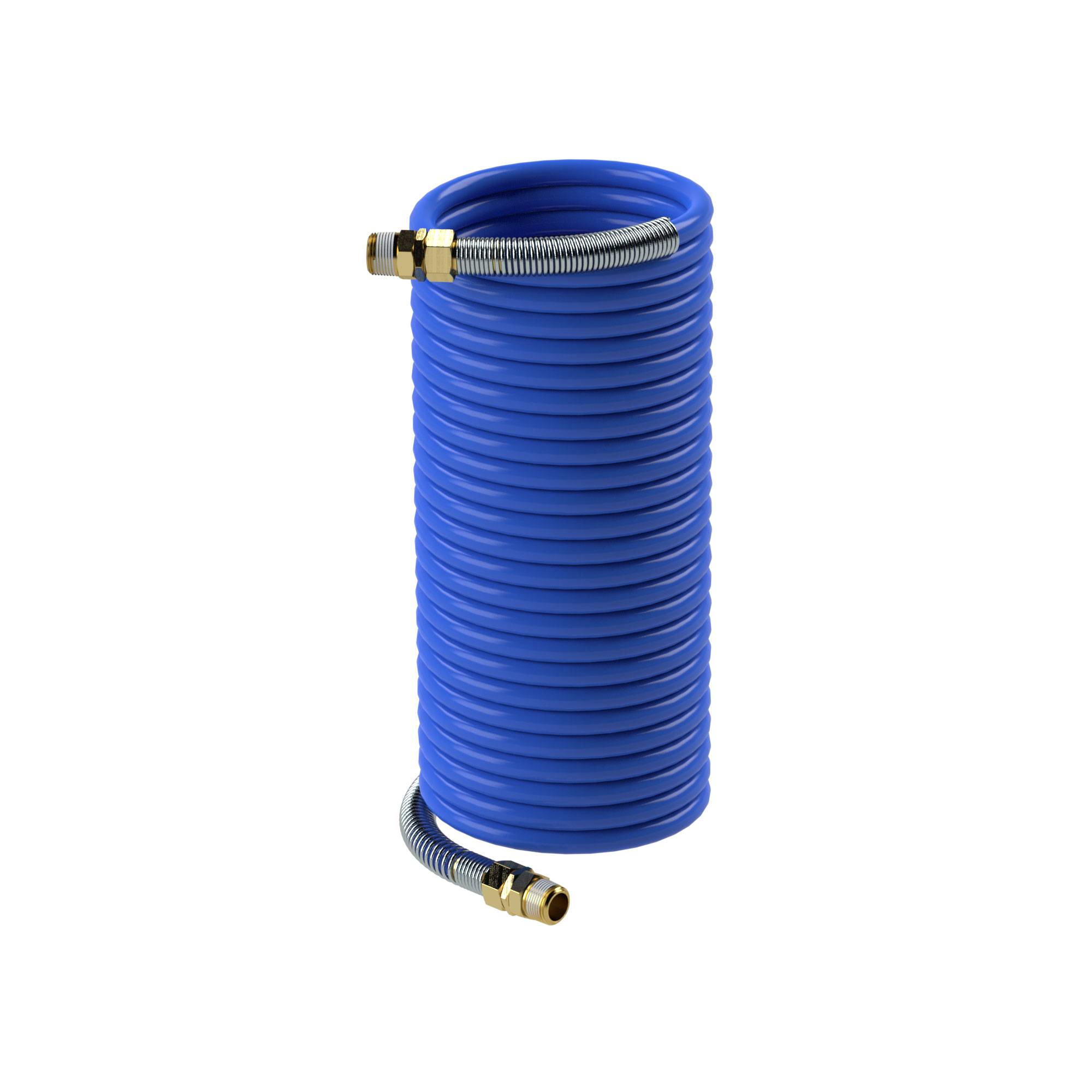 RIEGLER Spiralschlauch, Verschraubung und Knickschutzfeder, drehb., Polyamid, R 3/8, Schlauch-Ø 12x9, PN bei 23 °C max.