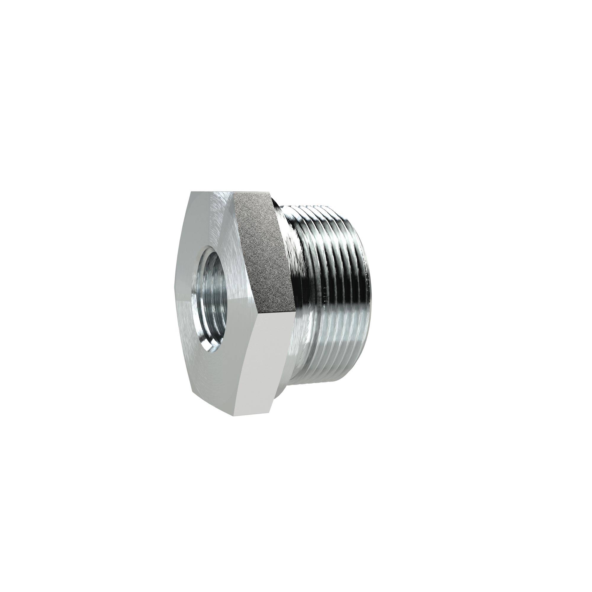 RIEGLER Lange Wechselreduzierung, weichdichtend, G 1/2 a., G 1 1/4 i., PN max. 400 bar, SW1 55, Stahl verzinkt.-0