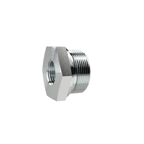 RIEGLER Lange Wechselreduzierung, weichdichtend, G 1/2 a., G 1 i., PN max. 400 bar, SW1 41, Stahl verzinkt.