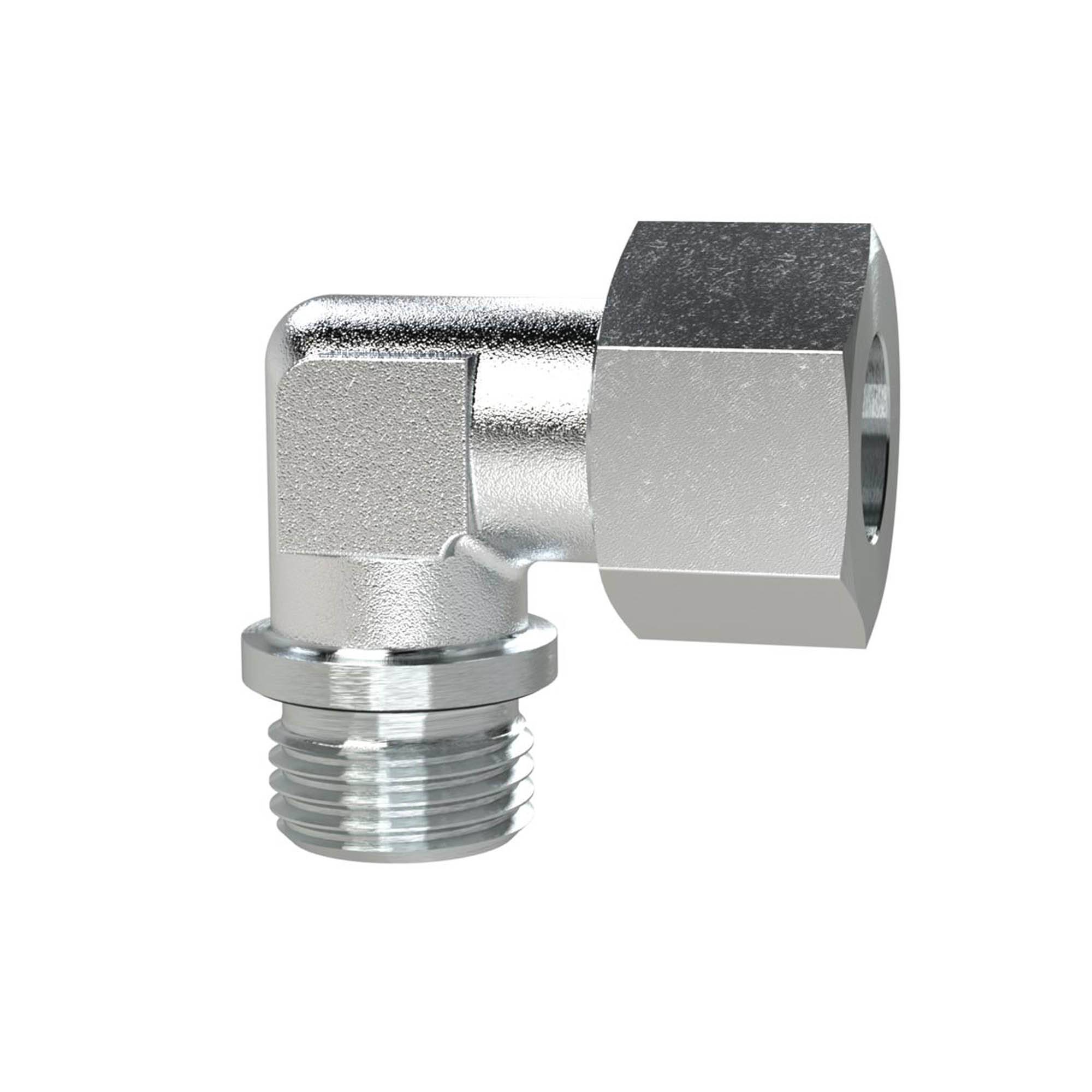 RIEGLER Winkel-Einschraubverschraubung, R 1 a., Rohr-Außen-Ø 25 mm, PN max. 400 bar, SW1 46, SW2 36, Stahl verzinkt. Wi-0