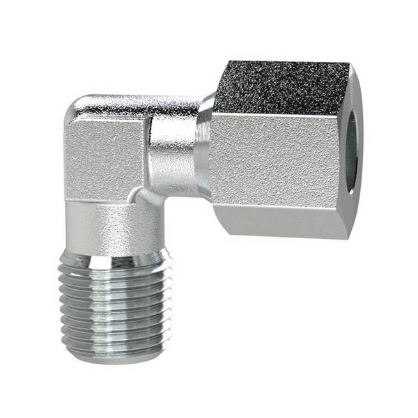 RIEGLER Winkel-Einschraubverschraubung, M16x1,5 keg. a., Rohr-Außen-Ø 10 mm, PN max. 630 bar, SW1 22, SW2 17, Stahl verz