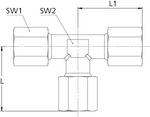 RIEGLER T-Verschraubung, Rohr-Außen-Ø 10 mm, PN bar 100, SW1 17, SW2 14, Stahl verzinkt. T-Verschraubung, sehr leichte-1