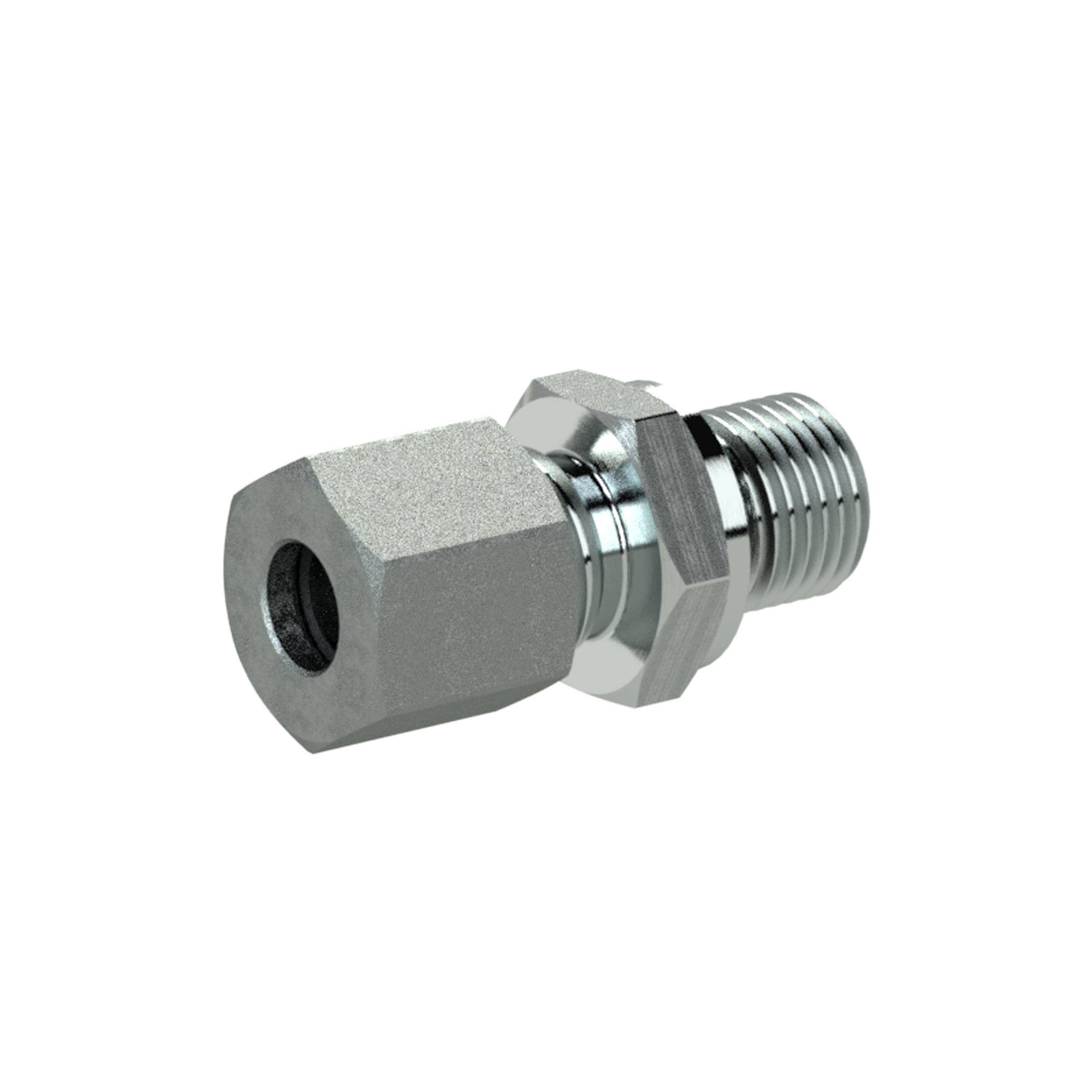 RIEGLER Gerade Einschraubverschraubung, weichdichtend, G 1/4 a., Rohr-Außen-Ø 10 mm, PN max. 315 bar, SW1 19, SW2 19, St-0