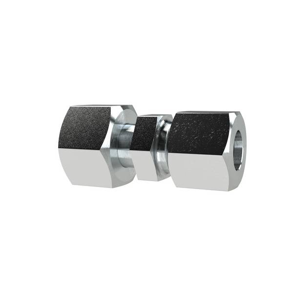 RIEGLER Reduzierung, Rohr-Außen-Ø Muffen 16/14 mm, PN max. 630 bar, SW1 24, SW2 27, SW3 30, Stahl verzinkt.  Reduzierung