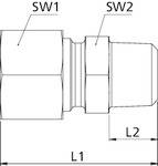 RIEGLER Gerade Einschraubverschraubung, R 1/4 a., Rohr-Außen-Ø 6 mm, PN max. 315 bar, SW1 14, SW2 17, Stahl verzinkt. G-1
