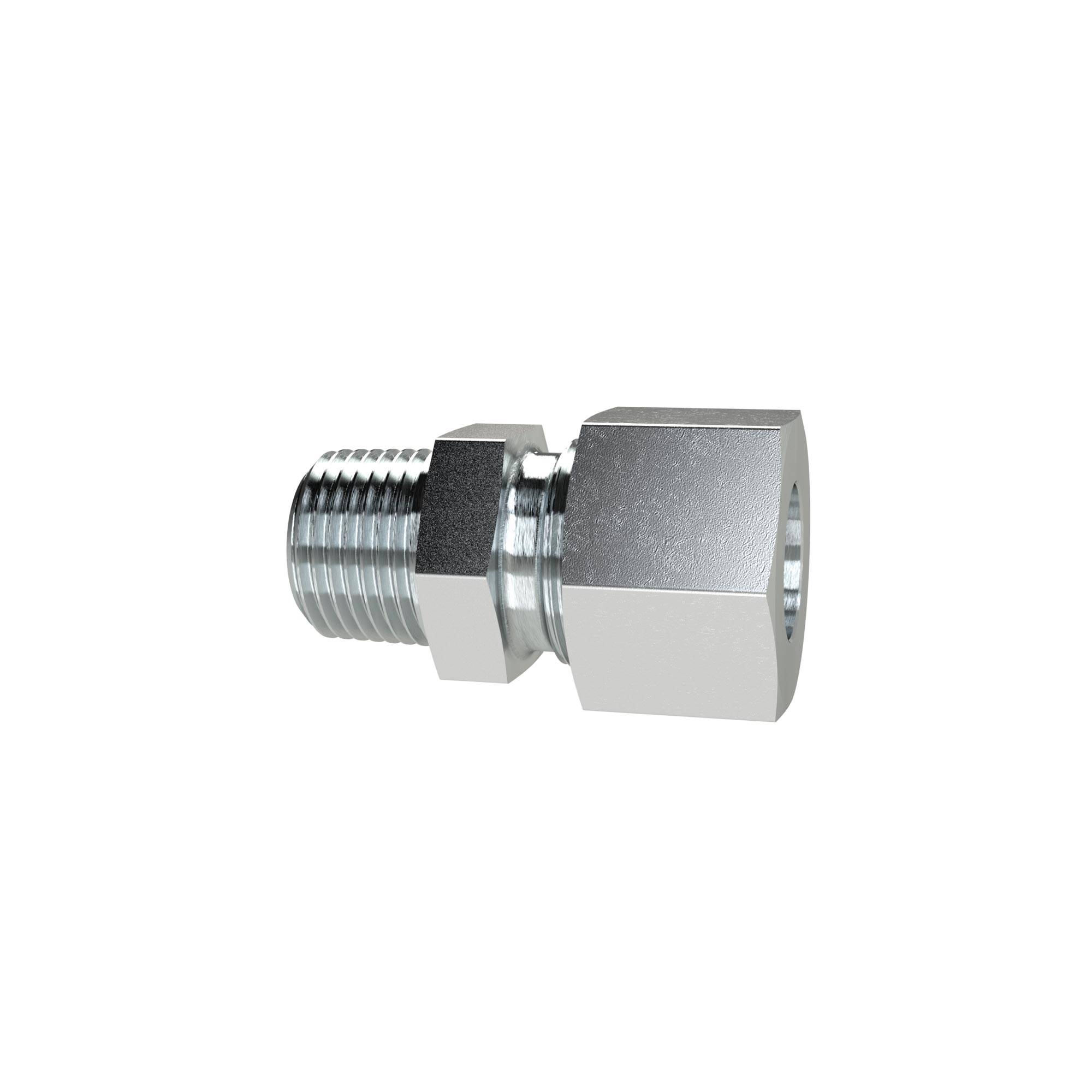 RIEGLER Gerade Einschraubverschraubung, R 1/2 a., Rohr-Außen-Ø 16 mm, PN bar 400, SW1 30, SW2 27, Stahl verzinkt. Gerad-0
