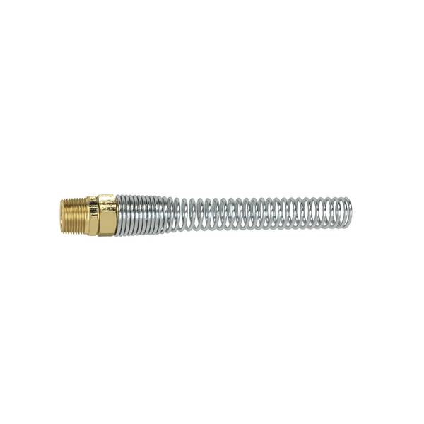 RIEGLER Starre Verschraubung mit Knickschutzfeder, Messing, G 3/8, Schlauch-Ø 12x9.