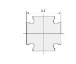 RIEGLER Kreuzstück, 4 x Innengewinde, G 3/4, Betriebsdruck max. 16 bar, Betriebstemperatur max. 120 °C, Messing blank.-1
