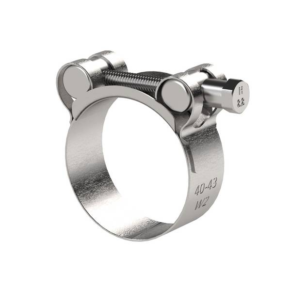 RIEGLER Gelenkbolzenschelle, Edelstahl 1.4301 (W4), Spannbereich 20 - 22 mm, Bandbreite 18 mm, empf. Anzugsdrehmoment 4,
