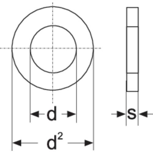 Unterlegscheibe 5.3 mm 10 mm Stahl verzinkt 100 St. TOOLCRAFT 814687