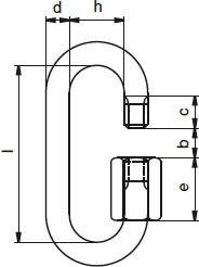 Riggatec Schnellverbindungsglied 6 mm DIN 56926 verz. Form B-1