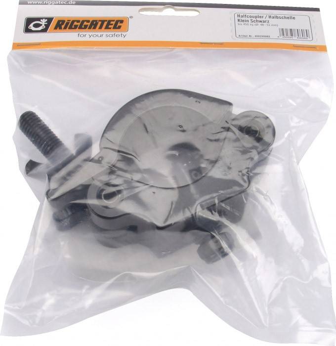 Riggatec Halbschelle - Halfcoupler breit schwarz bis 500 kg (48 - 51 mm)-0