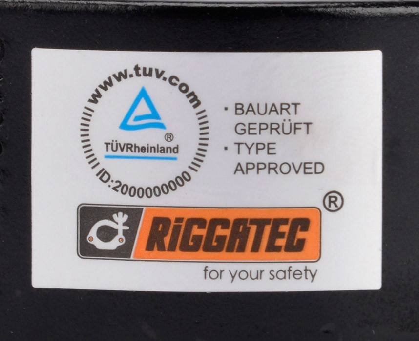 Riggatec Halbschelle - Halfcoupler breit schwarz bis 500 kg (48 - 51 mm)-3