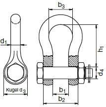 Riggatec hochfeste Schäkel 3/4" 4,75 t feuerverzinkt-1