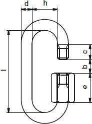 Riggatec Schnellverbindungsglied DIN 56927 Typ B - 140 kg schwarz 5mm-1