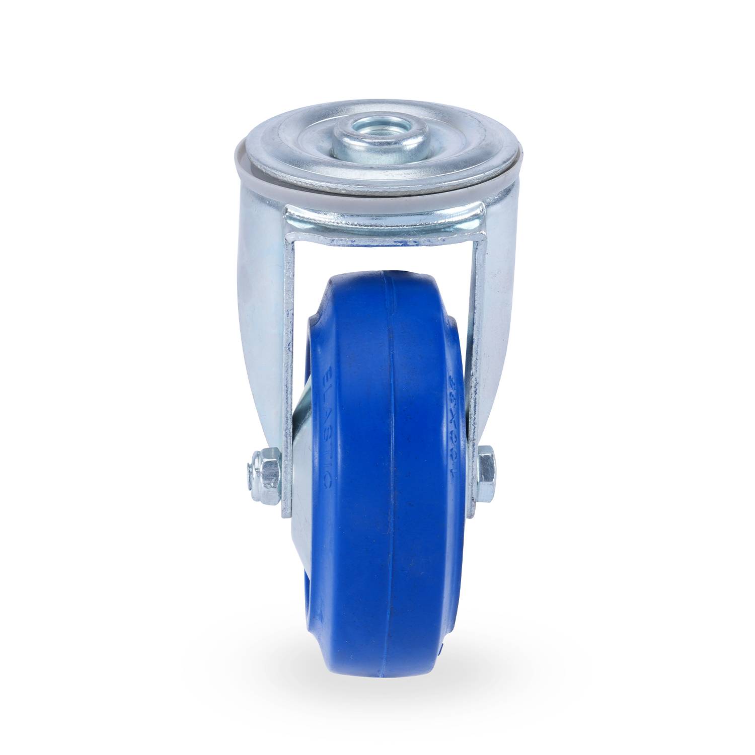 Riggatec Lenkrolle mit runder Montageplatte 100mm BLUE WHEEL-2