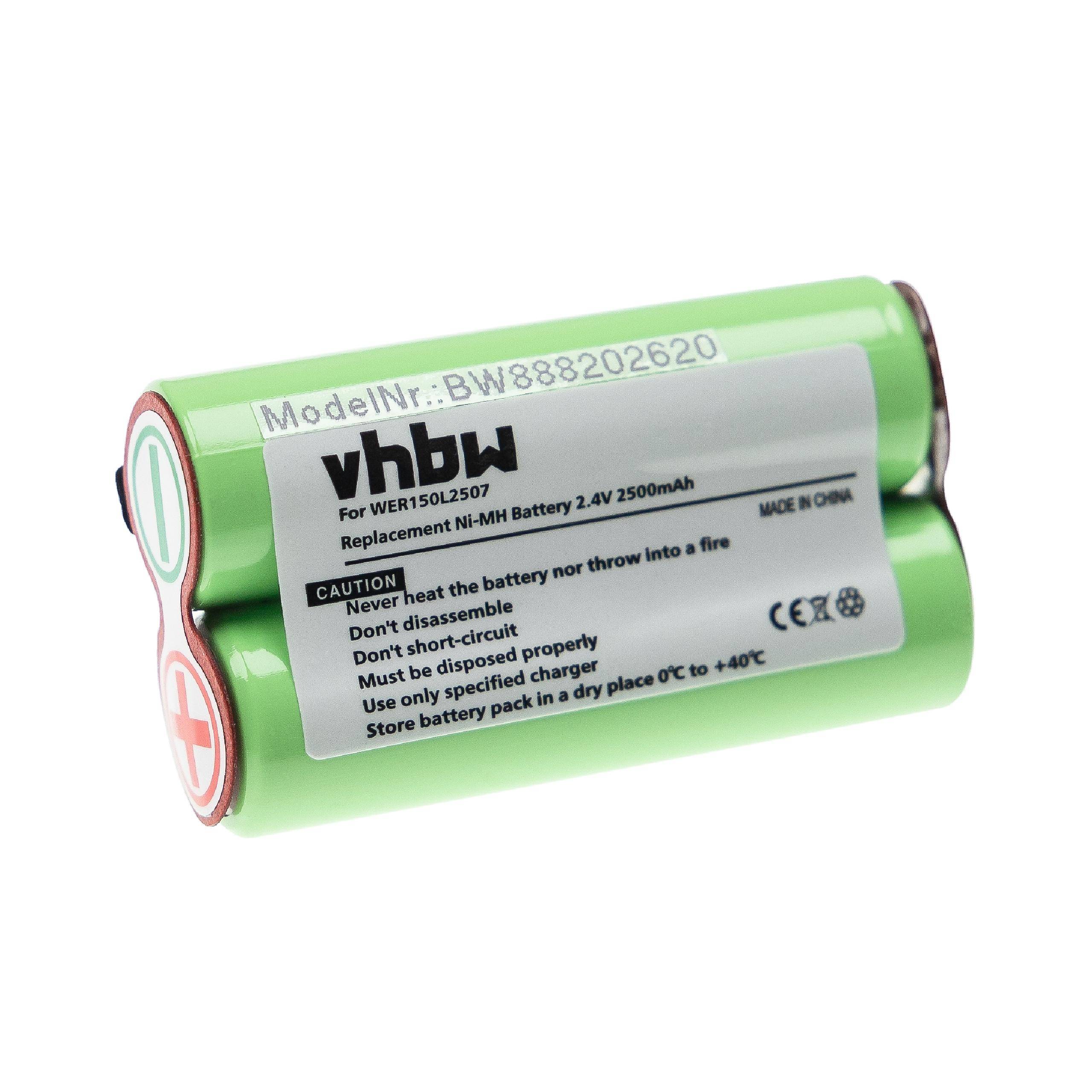 vhbw Akku Ersatz für Panasonic WER150L2507 | für Rasierer (2500 mAh, 2,4 V, NiMH)-0