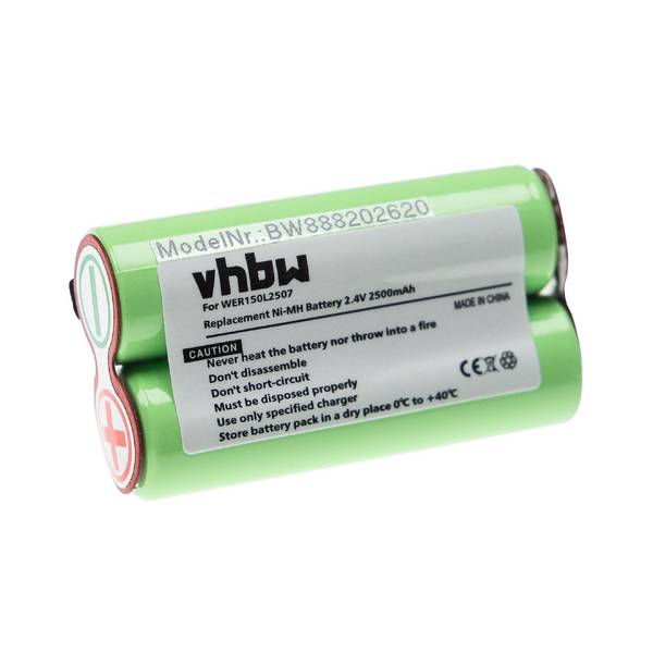 vhbw Akku Ersatz für Panasonic WER150L2507 | für Rasierer (2500 mAh, 2,4 V, NiMH)