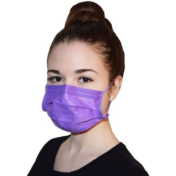 NITRAS SOFT PROTECT PLUS, medizinische Gesichtsmaske, lavendel, EN 14683, Box à 50 Stück-0