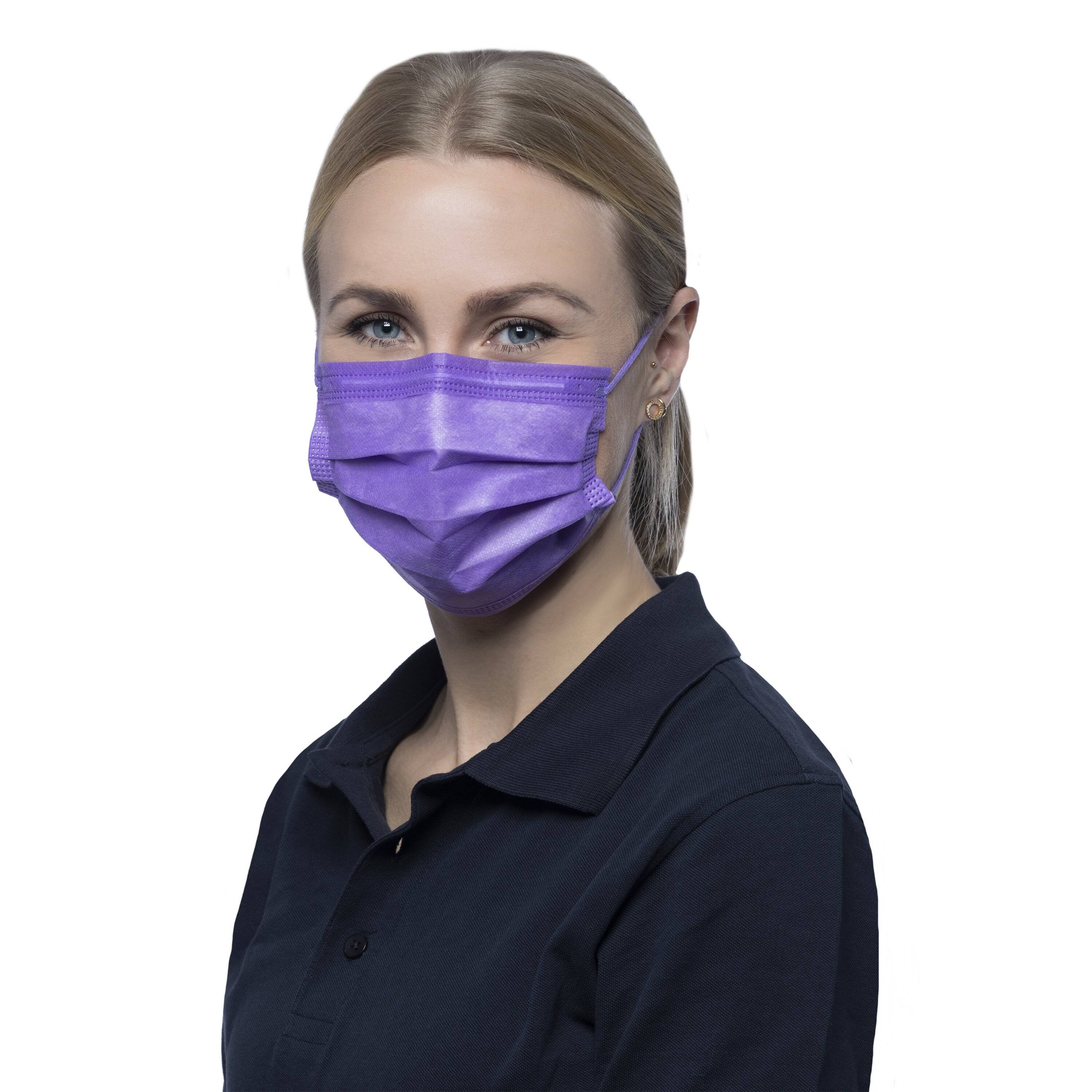 NITRAS SOFT PROTECT PLUS, medizinische Gesichtsmaske, lavendel, EN 14683, Box à 50 Stück-1
