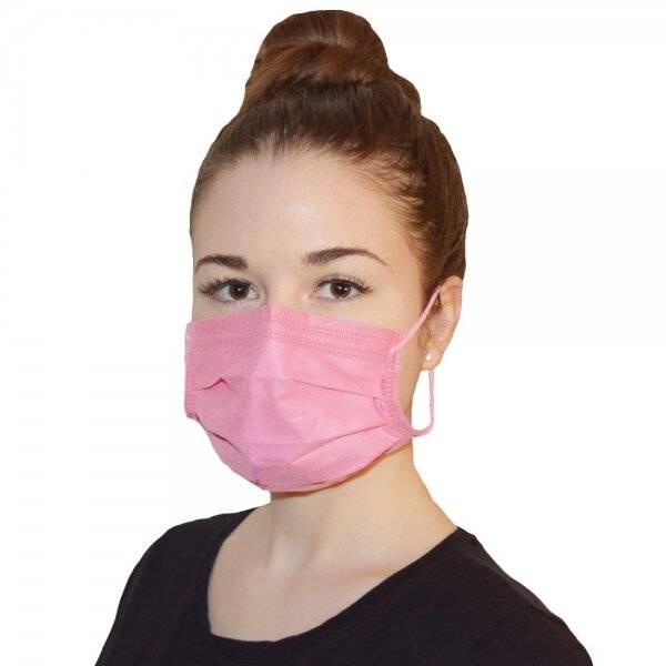 NITRAS SOFT PROTECT PLUS, medizinische Gesichtsmaske, rosa, EN 14683, Box à 50 Stück-0