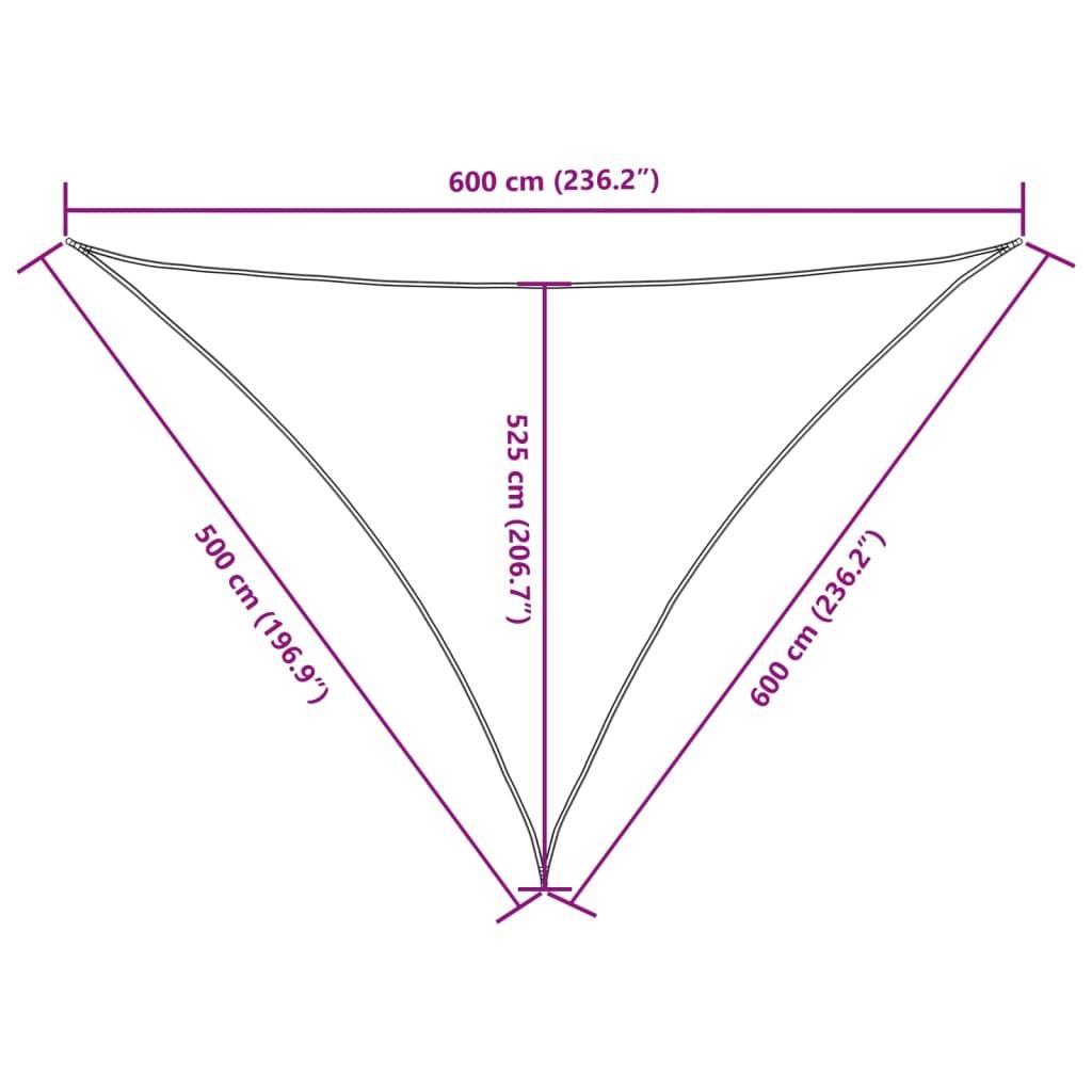 vidaXL Sonnensegel Oxford-Gewebe Dreieckig 5x6x6 m Anthrazit-3