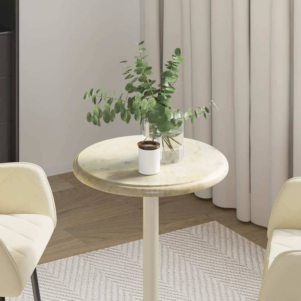 Tischplatte Creme Ø40x2,5 cm Marmor-3
