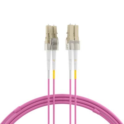 Duplex Patchkabel LC-LC OM4, 0,5m LSZH 2mm erikaviolett Glasfaserverkabelung Glasfaser OM4-0