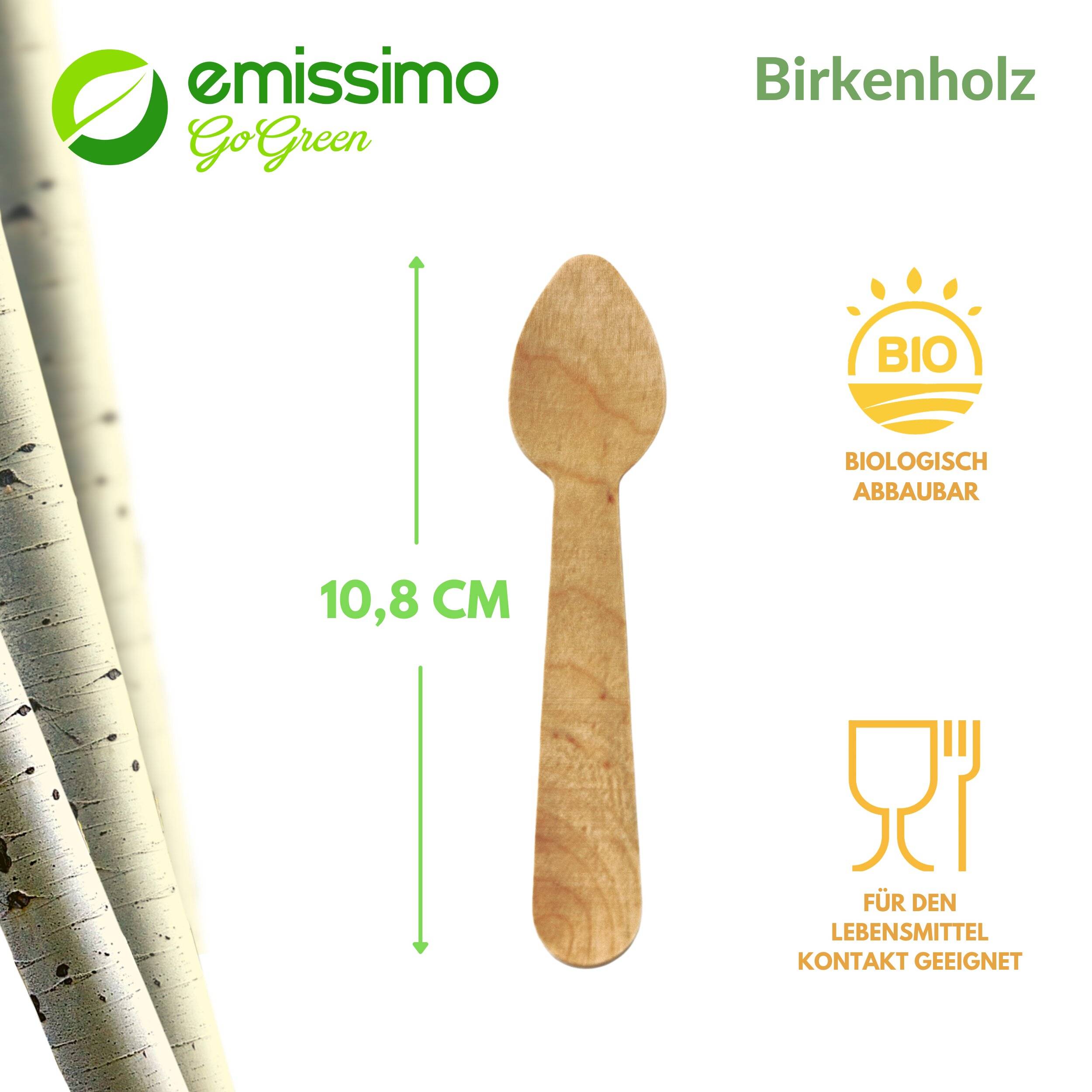 Kaffeelöffel aus Holz - 10,8 cm - Verpackung: 1000 St. im Pack-1