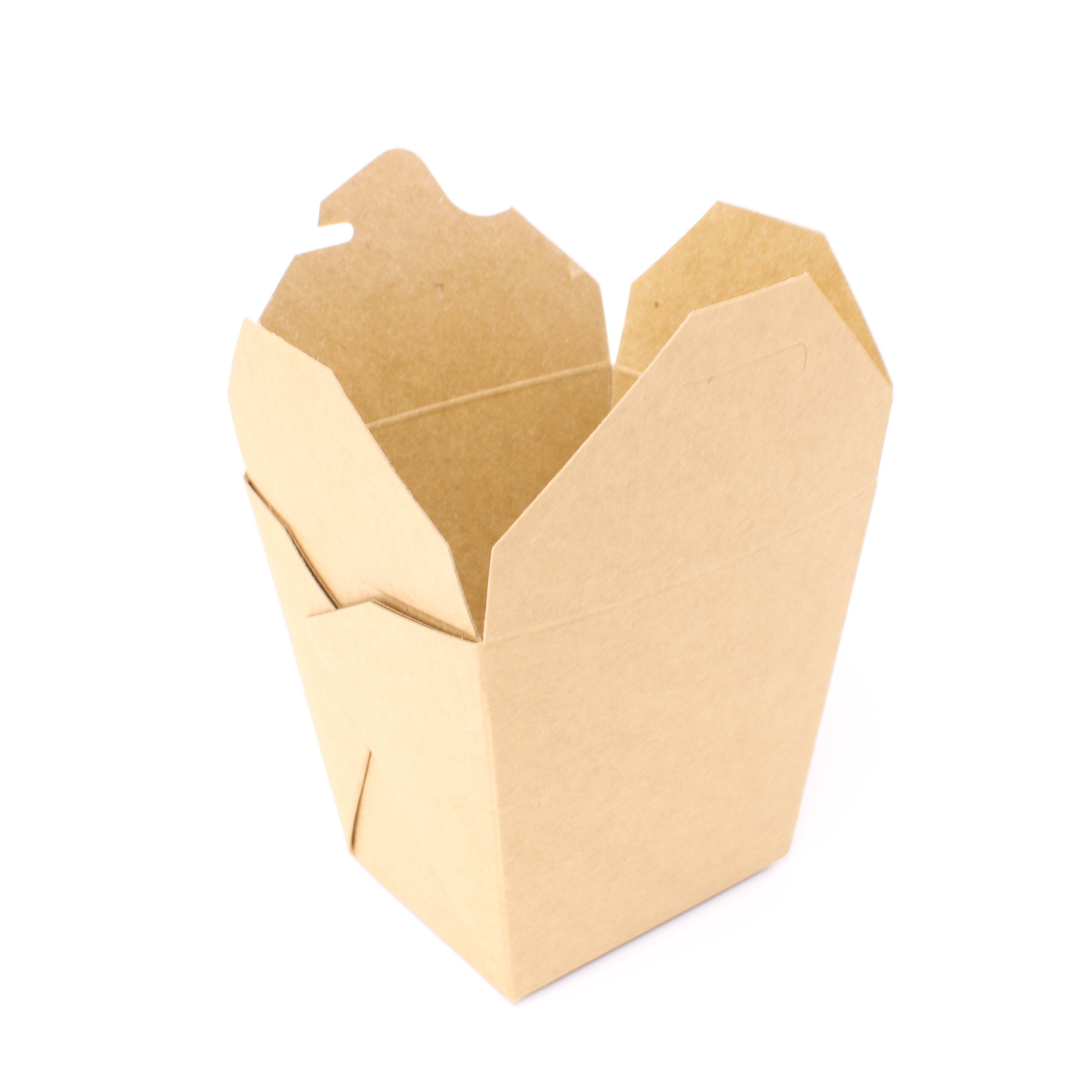 Take-away-Behälter aus beschichteter brauner Pappe - Maße: 76 x 58 x 85 mm - 16 oz - 25 Stück