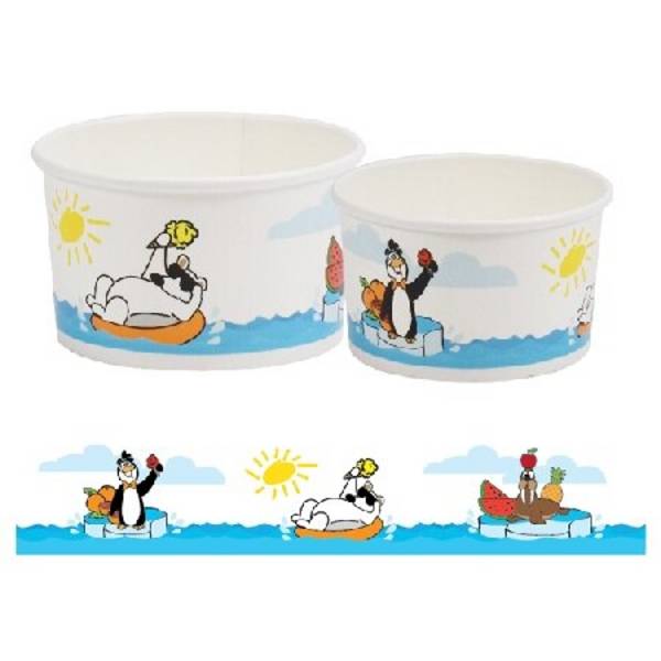 Eisbecher aus Pappe + PE, Motiv “POLAR” - Kapazität: 120 ml / 4 oz - 250 Stück
