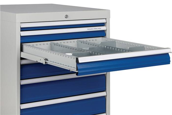 Schubladenschrank H1019xB1005xT736mm lichtgrau/grau 6 Schubl.Voll.Bedrunka-5