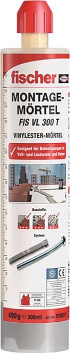 Montagemörtel VL 1 Kartusche 300 ml,2xFIS MR Plus FISCHER-0