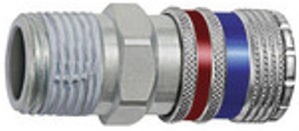 Riegler 416.38-A, Sicherheitskupplung NW 7,6, Stahl/Messing verzinkt, R 3/8 AG, P/n: 107590