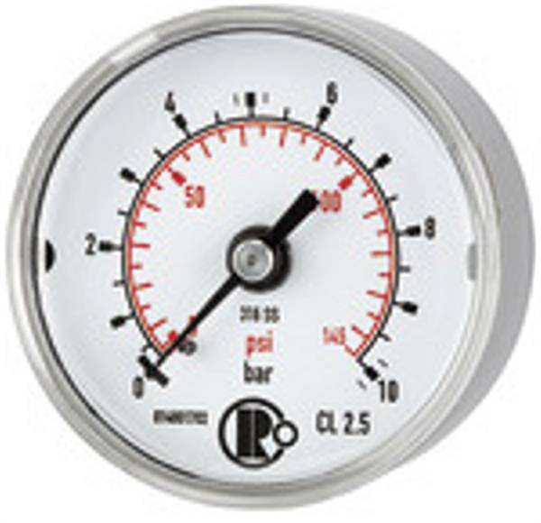 Standardmano, CrNi-Stahl, G 1/4 hinten zentr., 0 - 10,0 bar, Ø 40