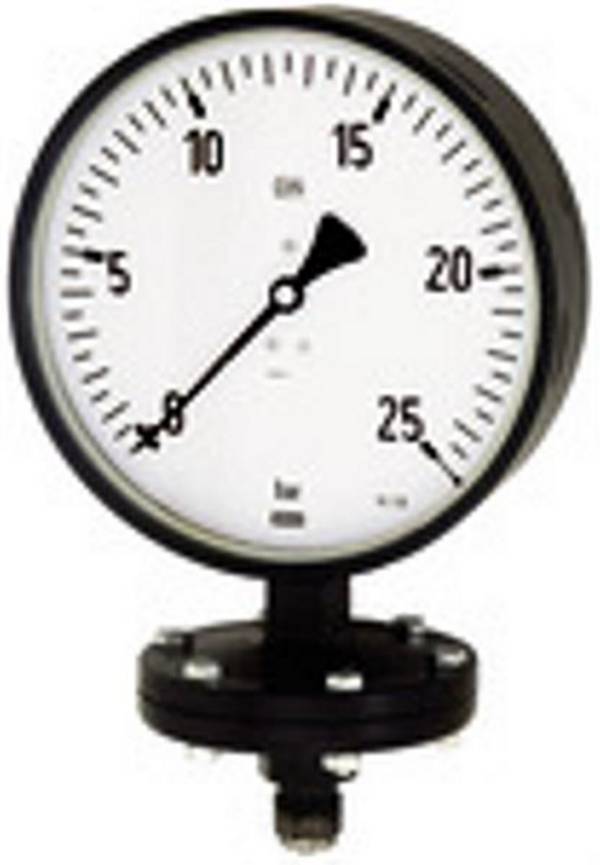 Plattenfedermano, Robust., G 1/2 radial unten, -1/+1,5 bar, Ø 100